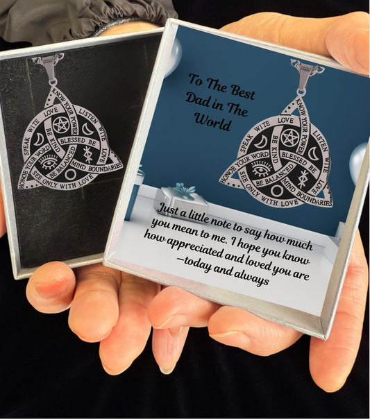 Father’s Day Gifts Men’s Triple Triquetra Celtic Trinity Knot Stainless Steel Pendant Necklace