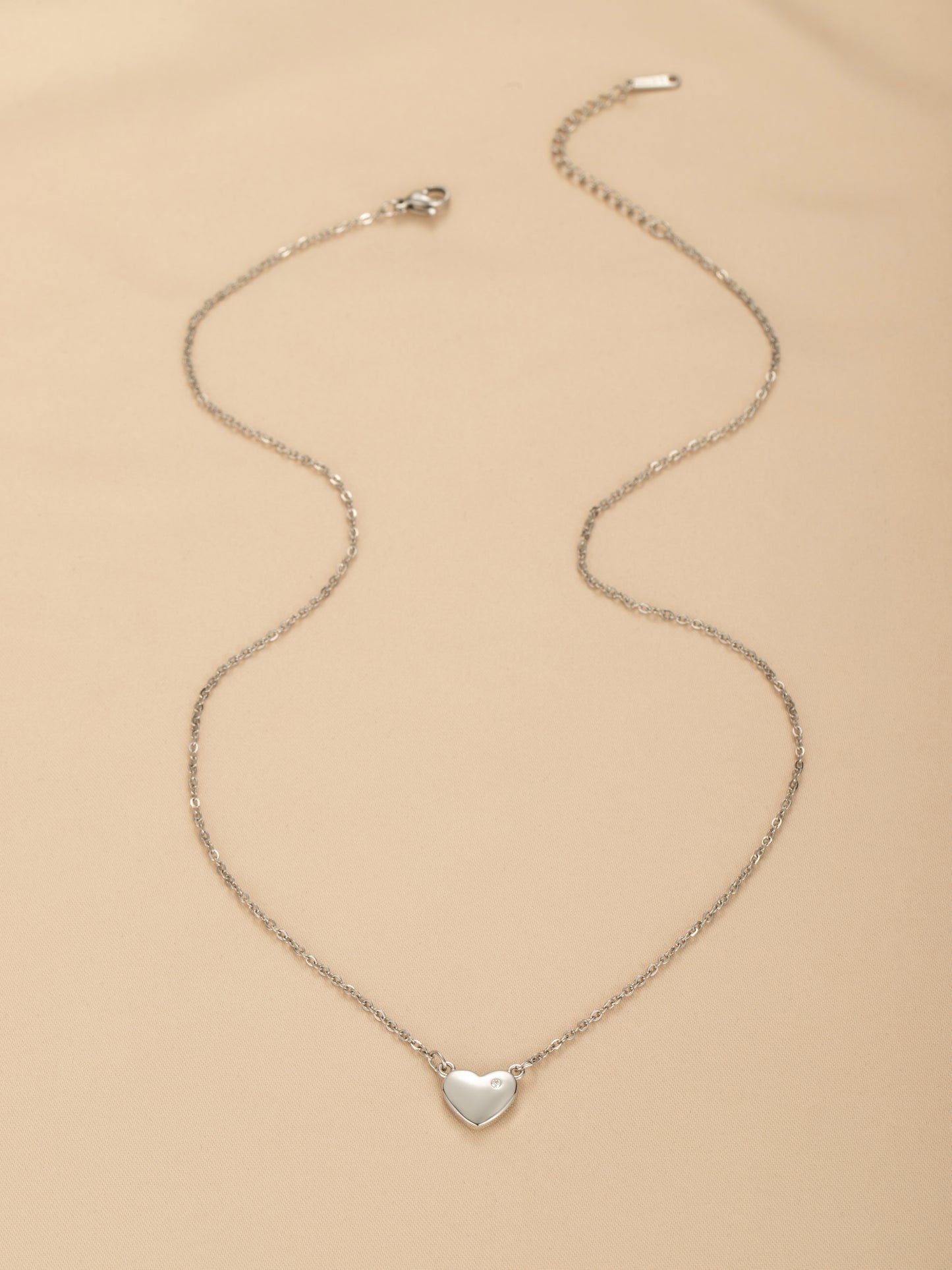 White Gold Plated Heart Shape Necklace With Moissanite Diamond