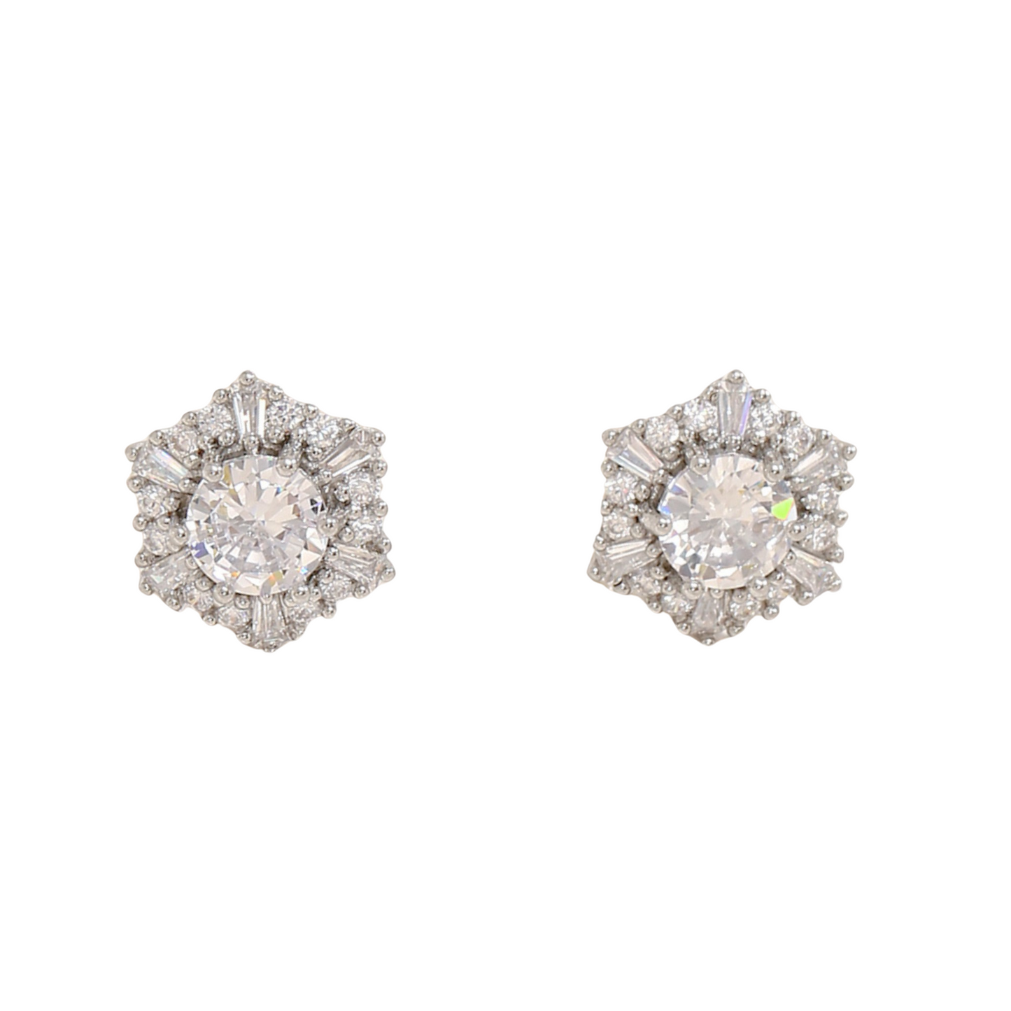 Women Elegant Crystal Flower Cluster Stud Earrings