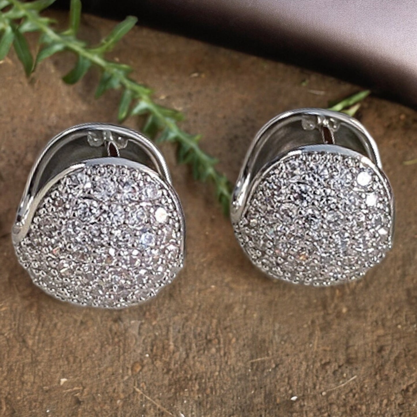 Women Fashion Hoop Shinny Crystal Earrings