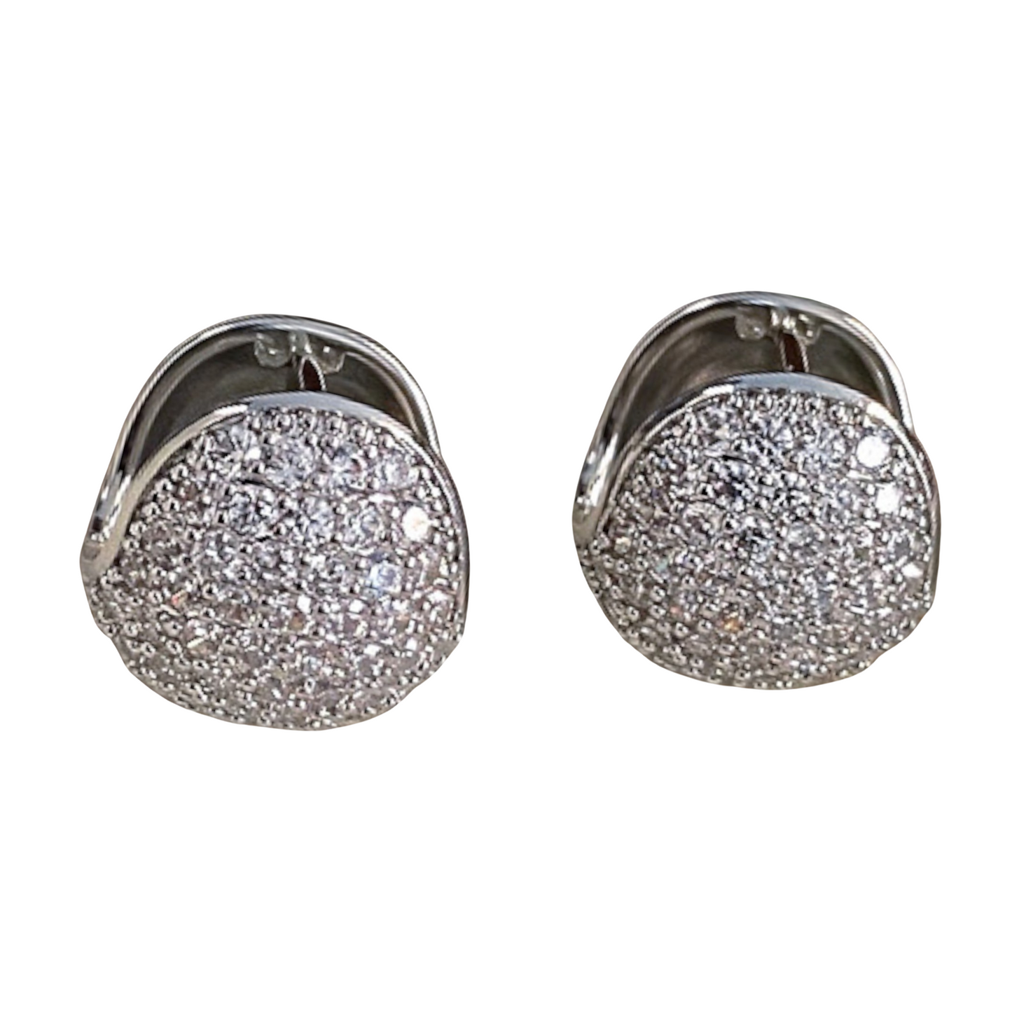 Women Fashion Hoop Shinny Crystal Earrings