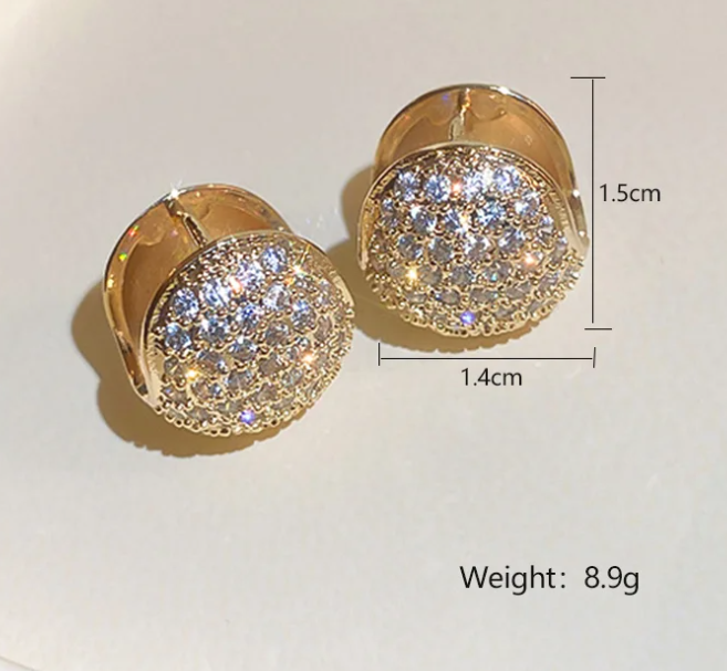 Women Fashion Hoop Shinny Crystal Earrings
