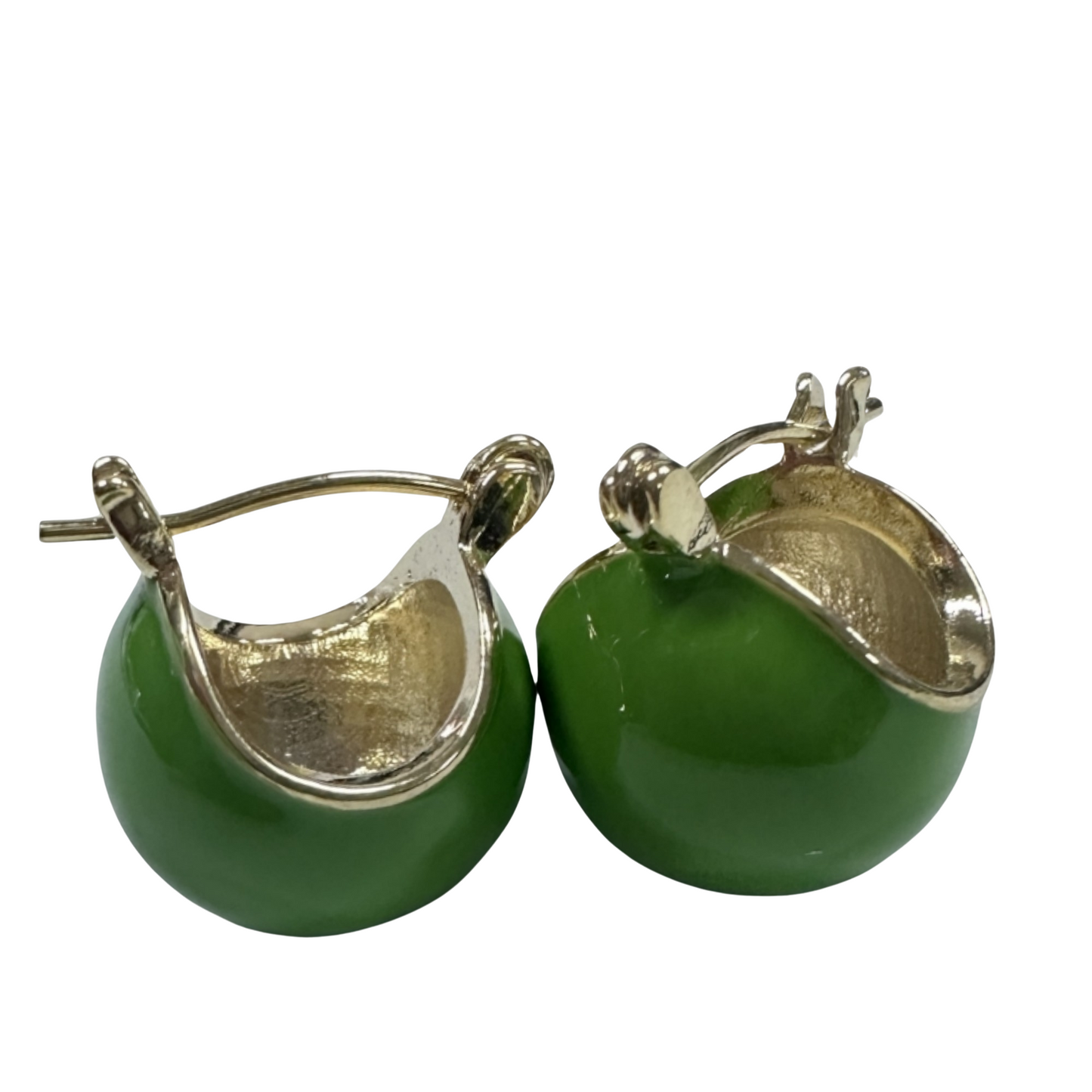 Women Fashion Green Round Hoop Earring