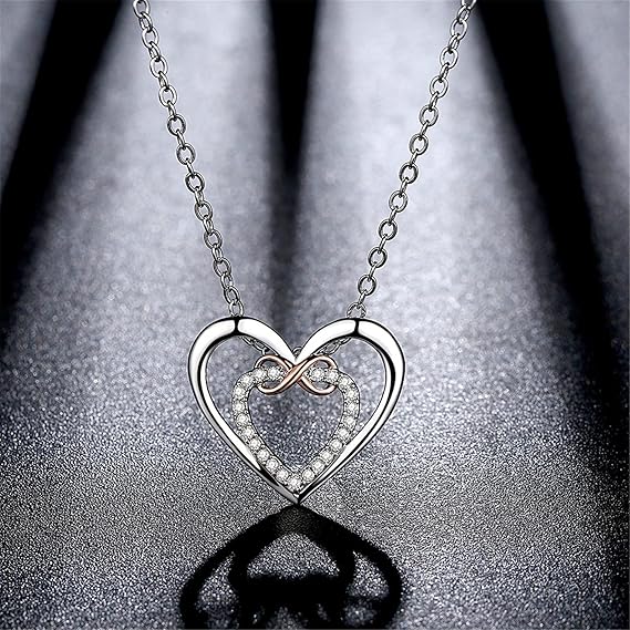 Swarovski Elements 'Infinity' Doulbe Heart Necklace
