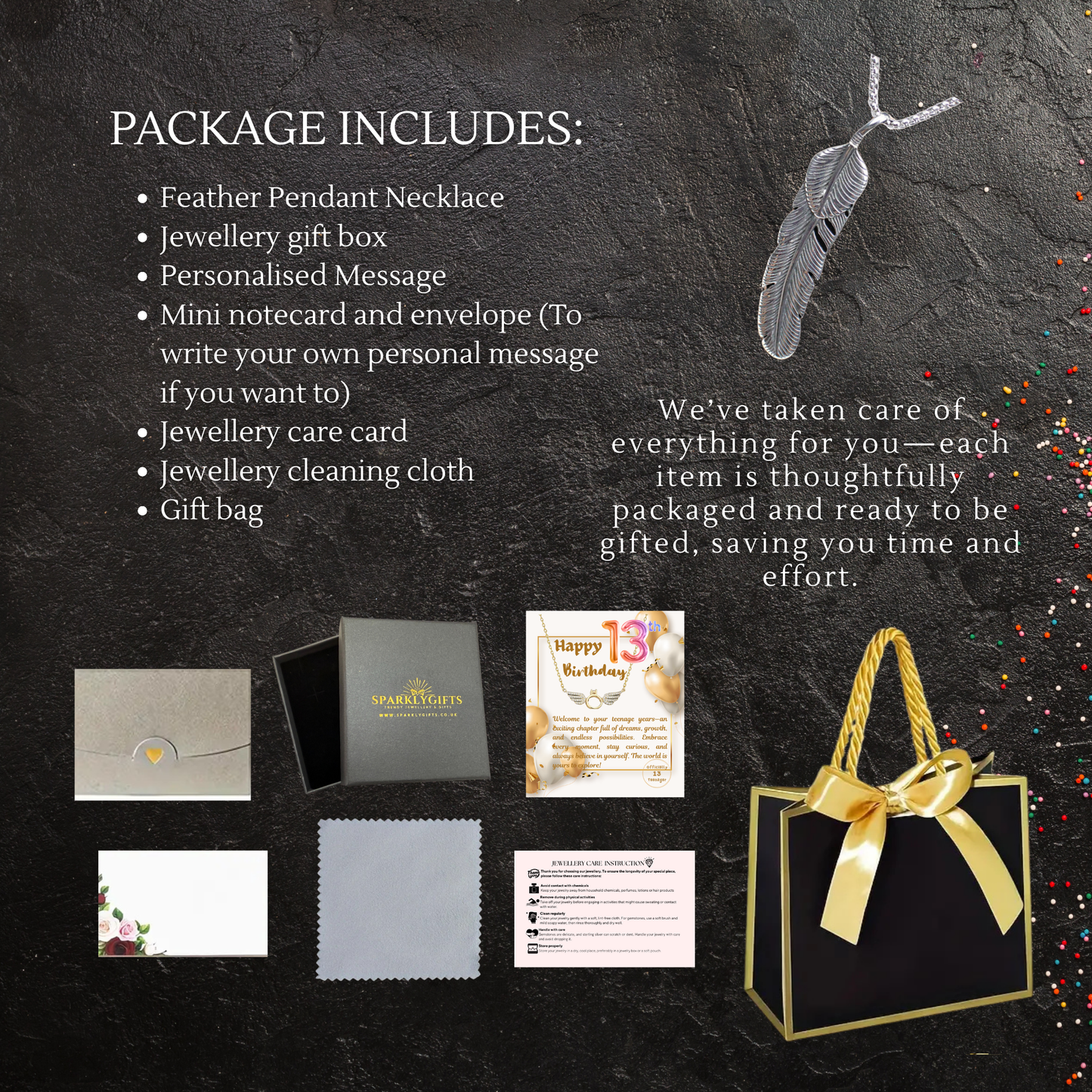 Birthday Gifts for Him 18th Birthday Silver Feather Pendant Necklace with Personalised Message Card
