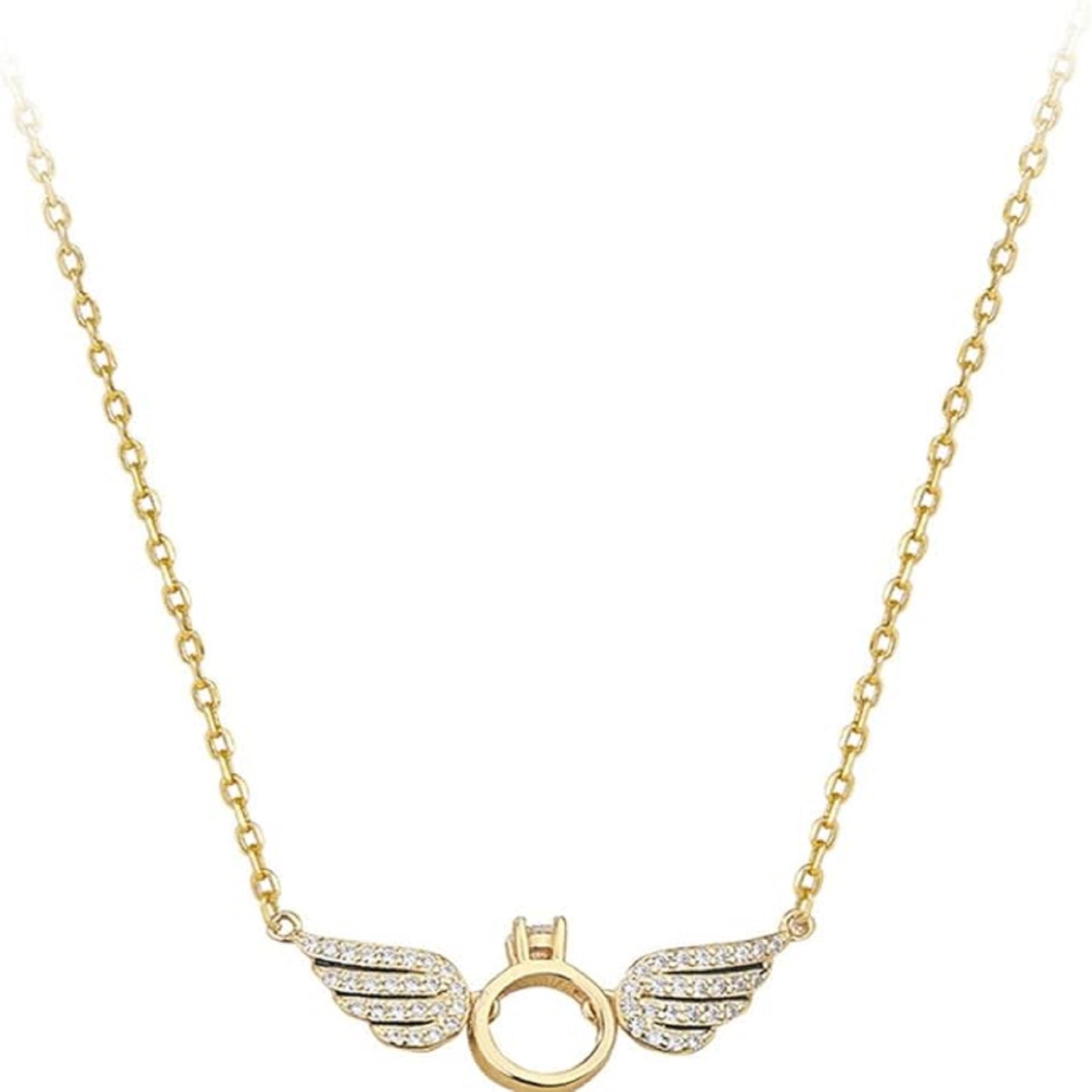 Women Crystal Angel Wings Luxury Pendant Necklace