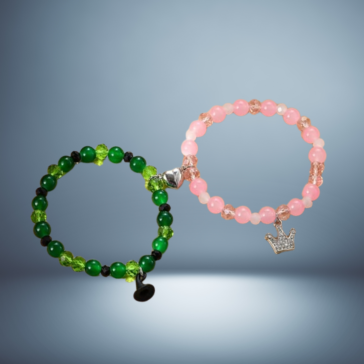 Wicked Witch Inspired Elphaba & Glinda Friendship Crystal Bracelets 2pcs
