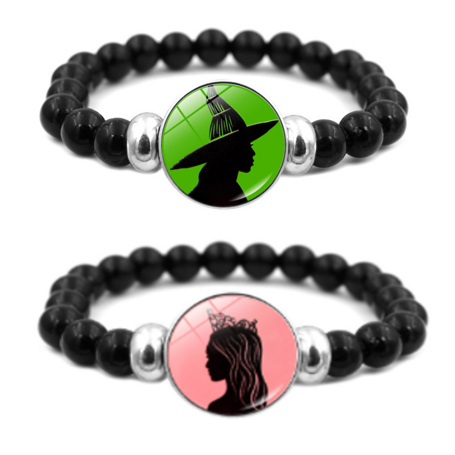 Wicked Witch Inspired Elphaba & Glinda Friendship Beaded Bracelets 2pcs