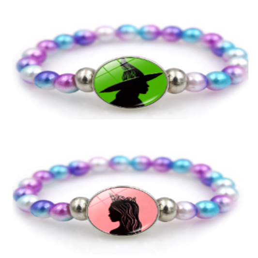 Wicked Witch Inspired Elphaba & Glinda Friendship Beaded Bracelets 2pcs
