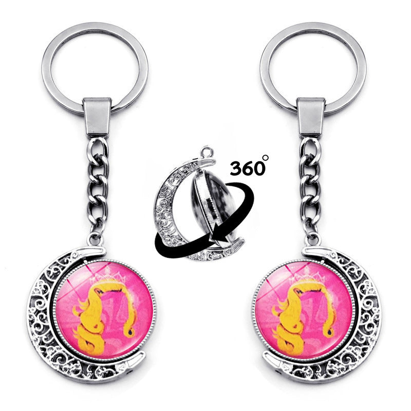 Wicked Inspired Magical Witch Spinning Keychain Key Ring