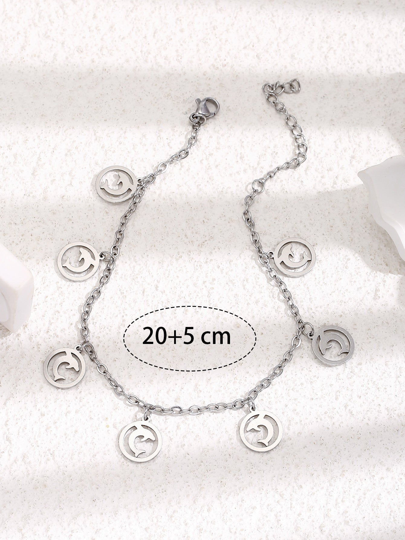 Silver Chain Anklet/Bracelet with Dolphin Charms