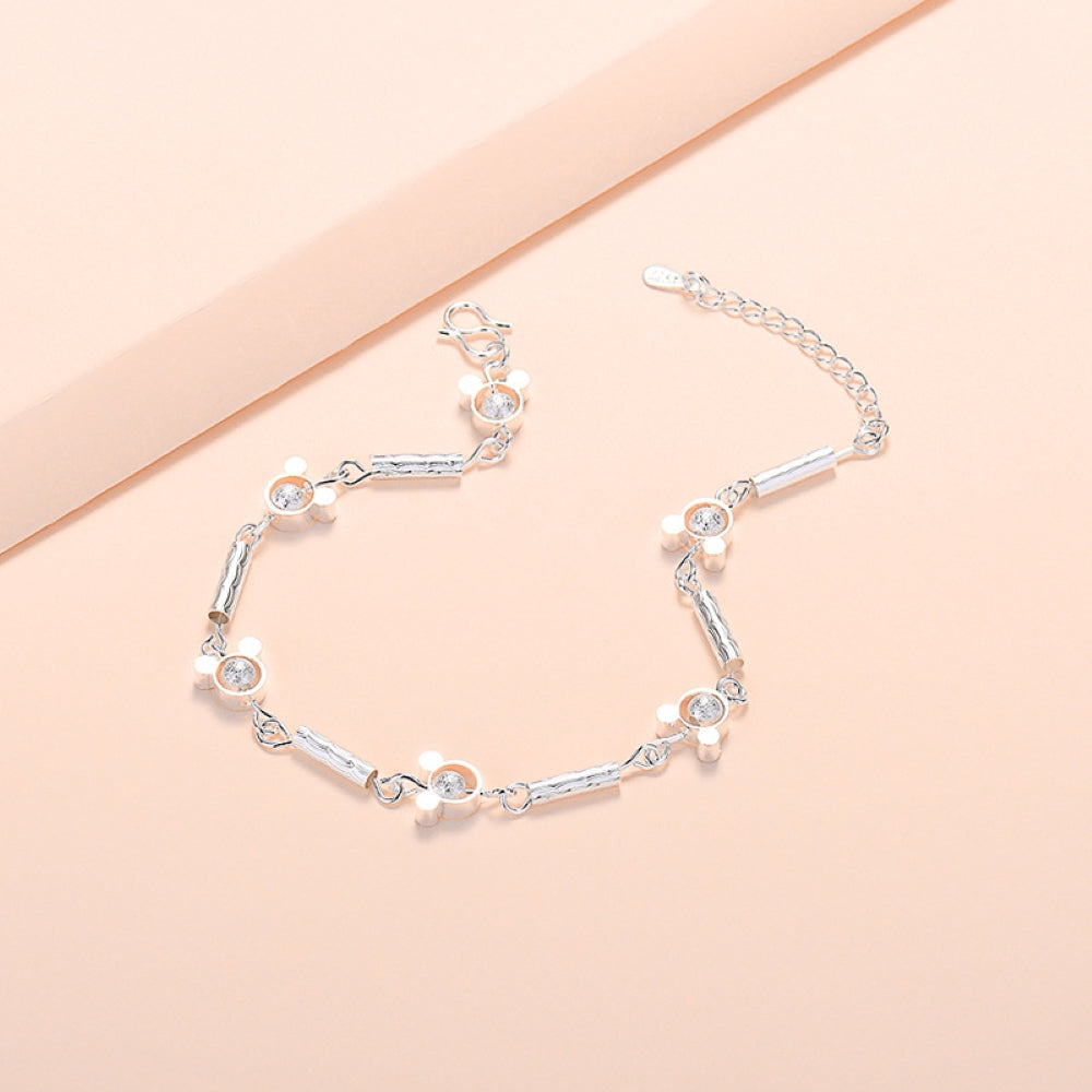 Mickey Minnie Mouse Silver Tone Anklet