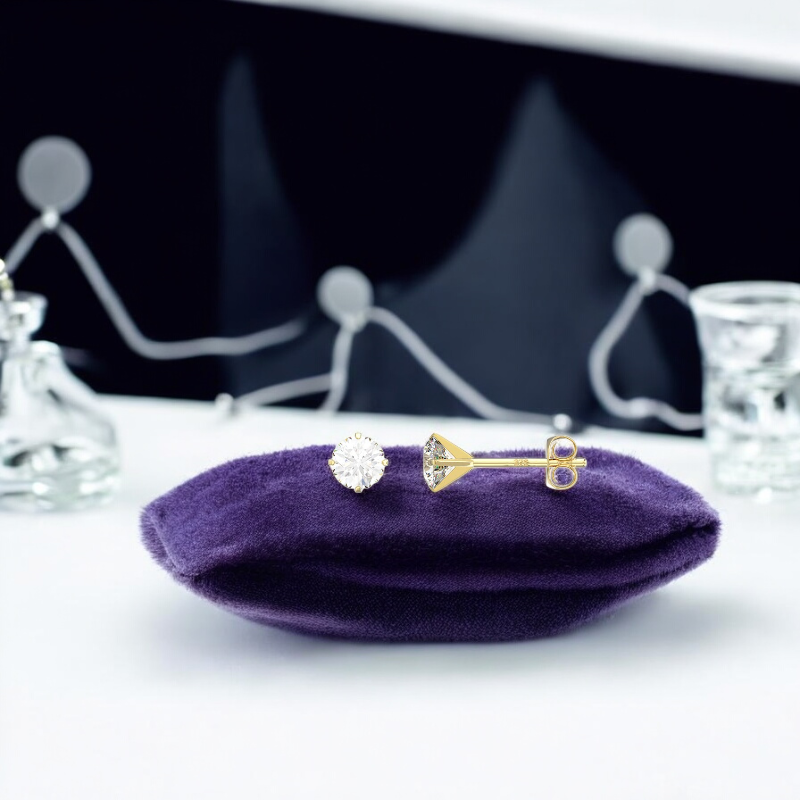 9ct Yellow Gold C/Z 4mm Stud Earrings
