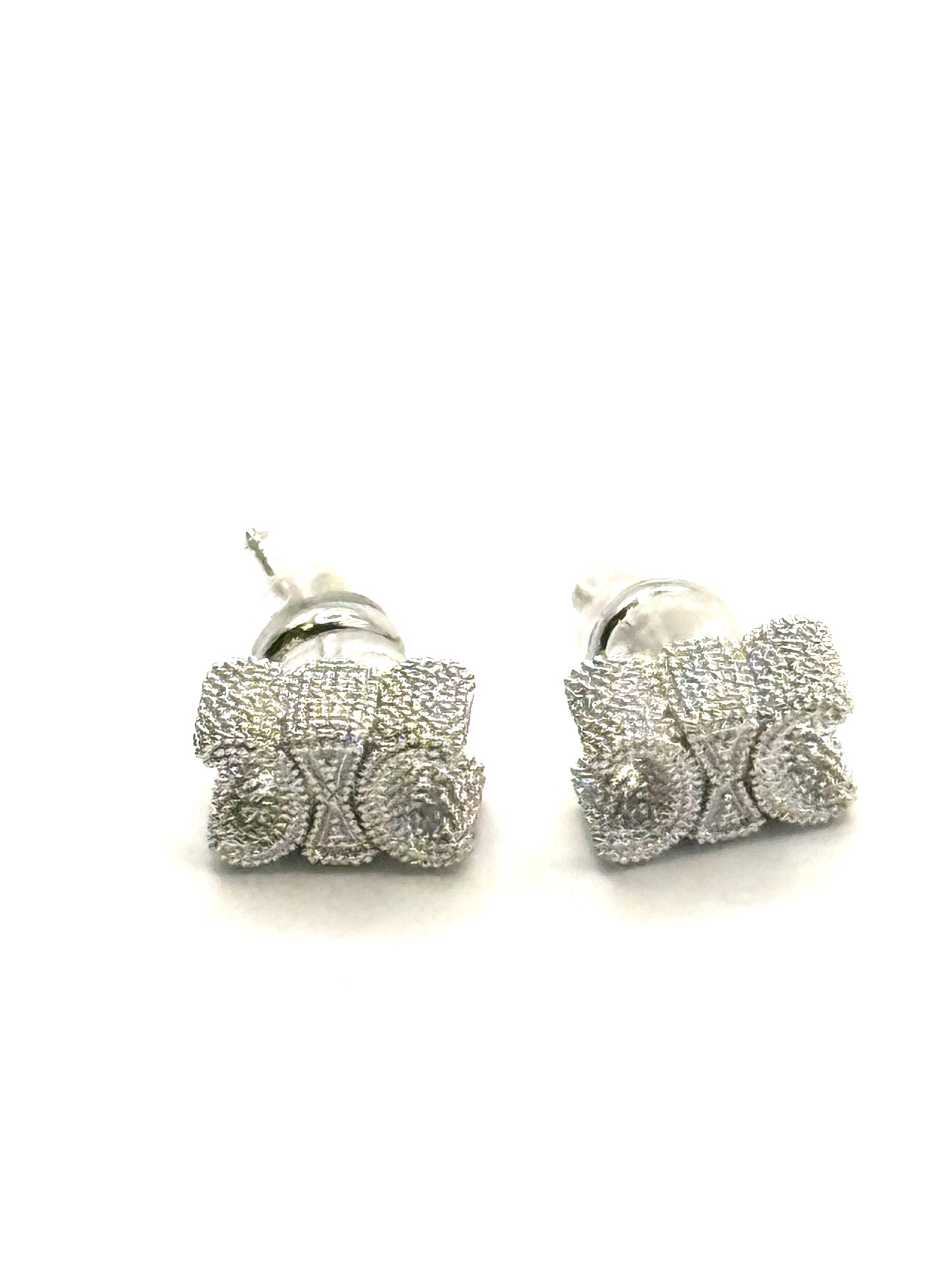 Triomphe Studs White Gold Plated Sterling Silver Earrings