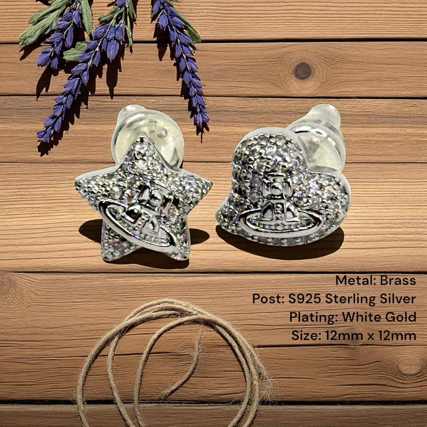 Star Orbit Studs Sterling Silver Post Earrings