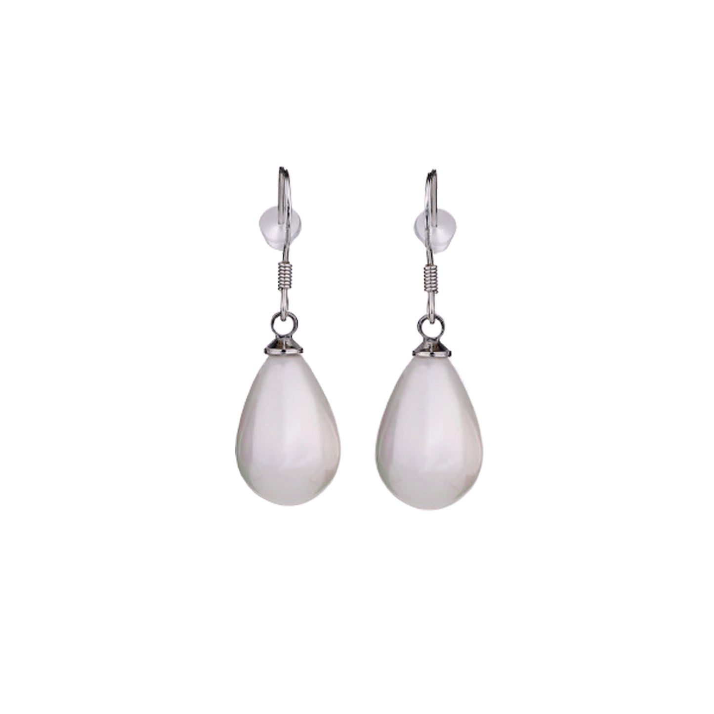 925 Sterling Silver Pearl Drop Earrings with Hallmarks