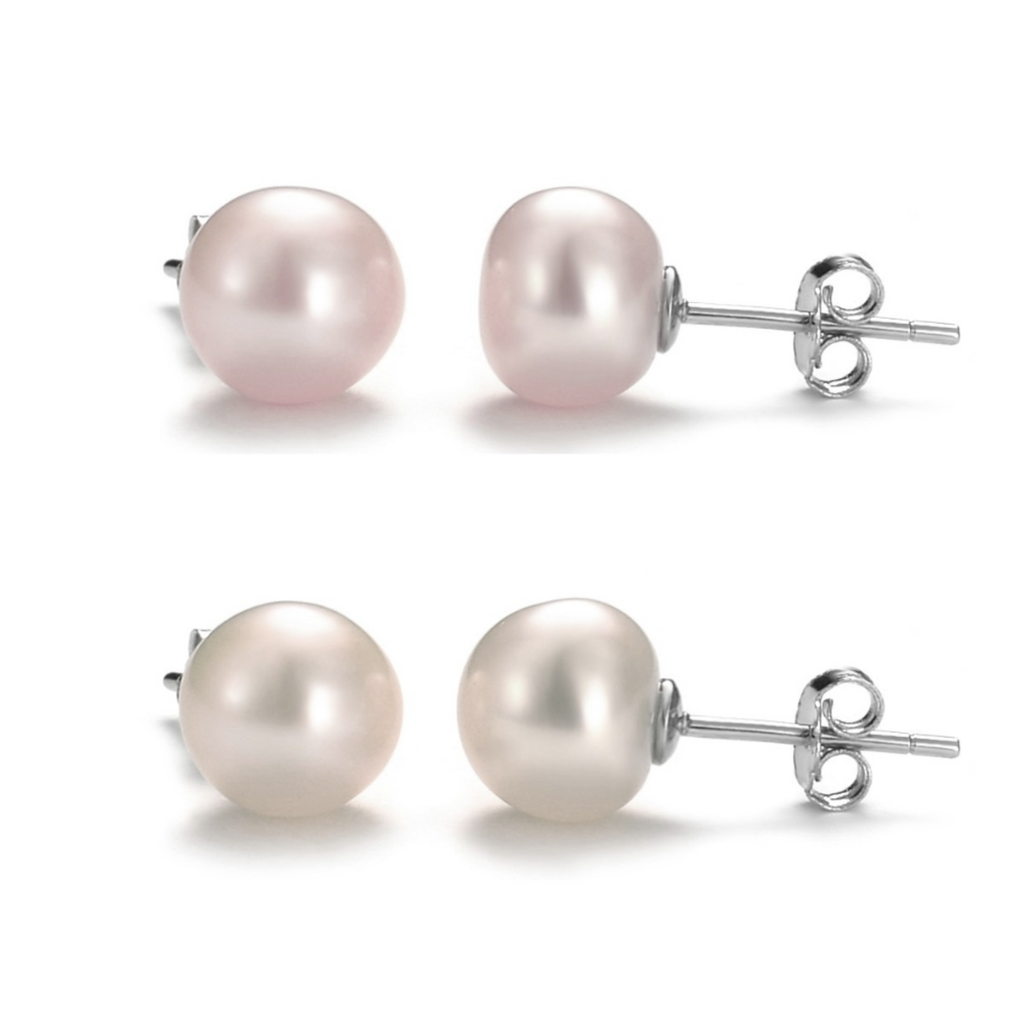 Sterling Silver Pearl Stud Earrings
