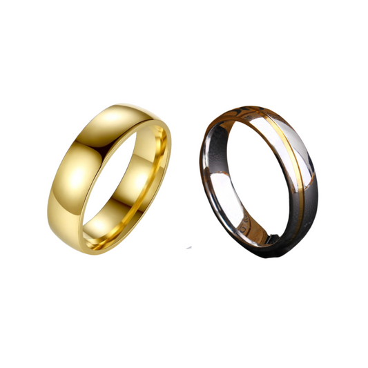 Men’s 24K Gold and Silver Plated Band Wedding Ring