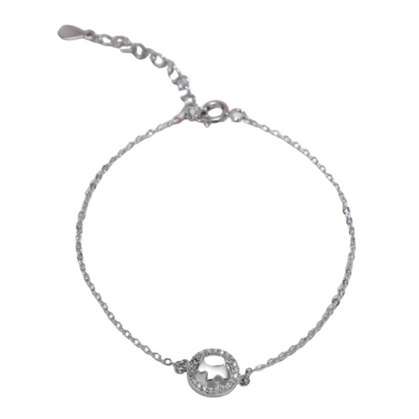 S925 Sterling Silver Crystal Filled Round Pet Bracelet
