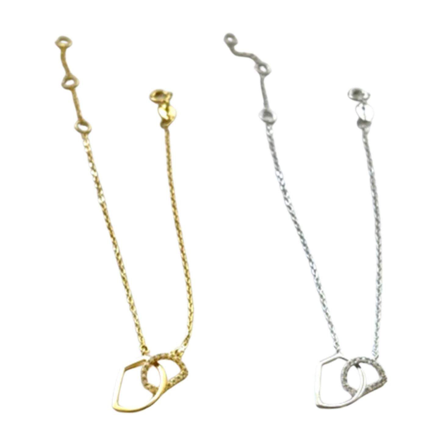 Sterling Silver S925 Linked Initial Letter D Bracelet - Gold or Silver Tone