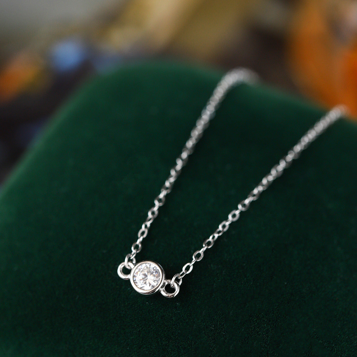 Sterling Silver Sparkling 5mm Solitaire Bracelet Adjustable S925 Hallmark