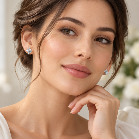 S925 Sterling Silver Star Cluster Stud Earrings