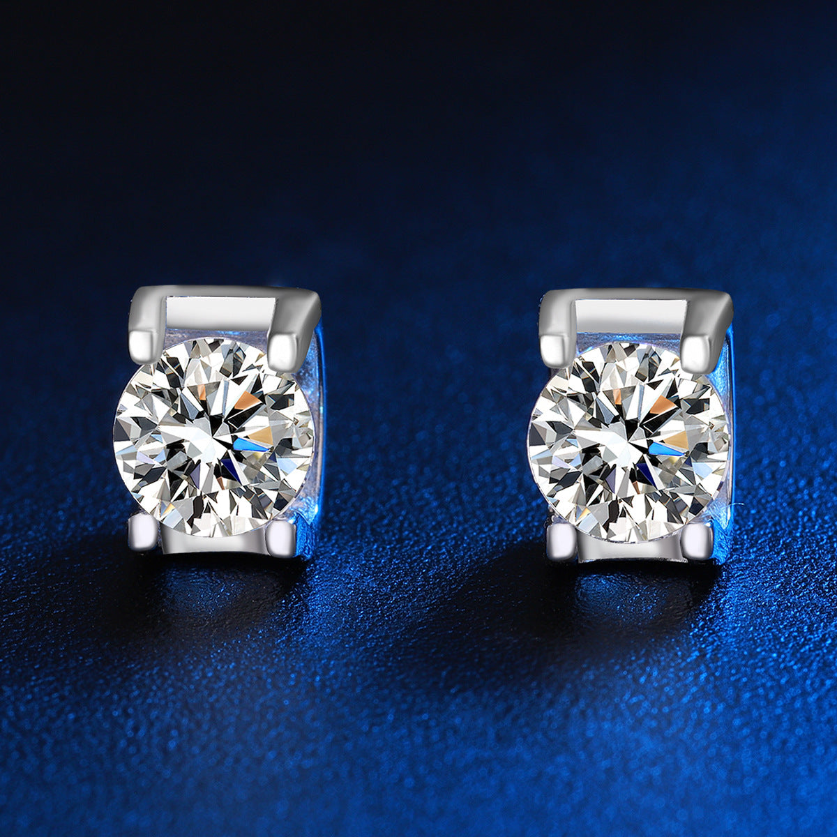 Sterling Silver Classic Solitaire Stud Earrings 6mm Cubic Zirconia