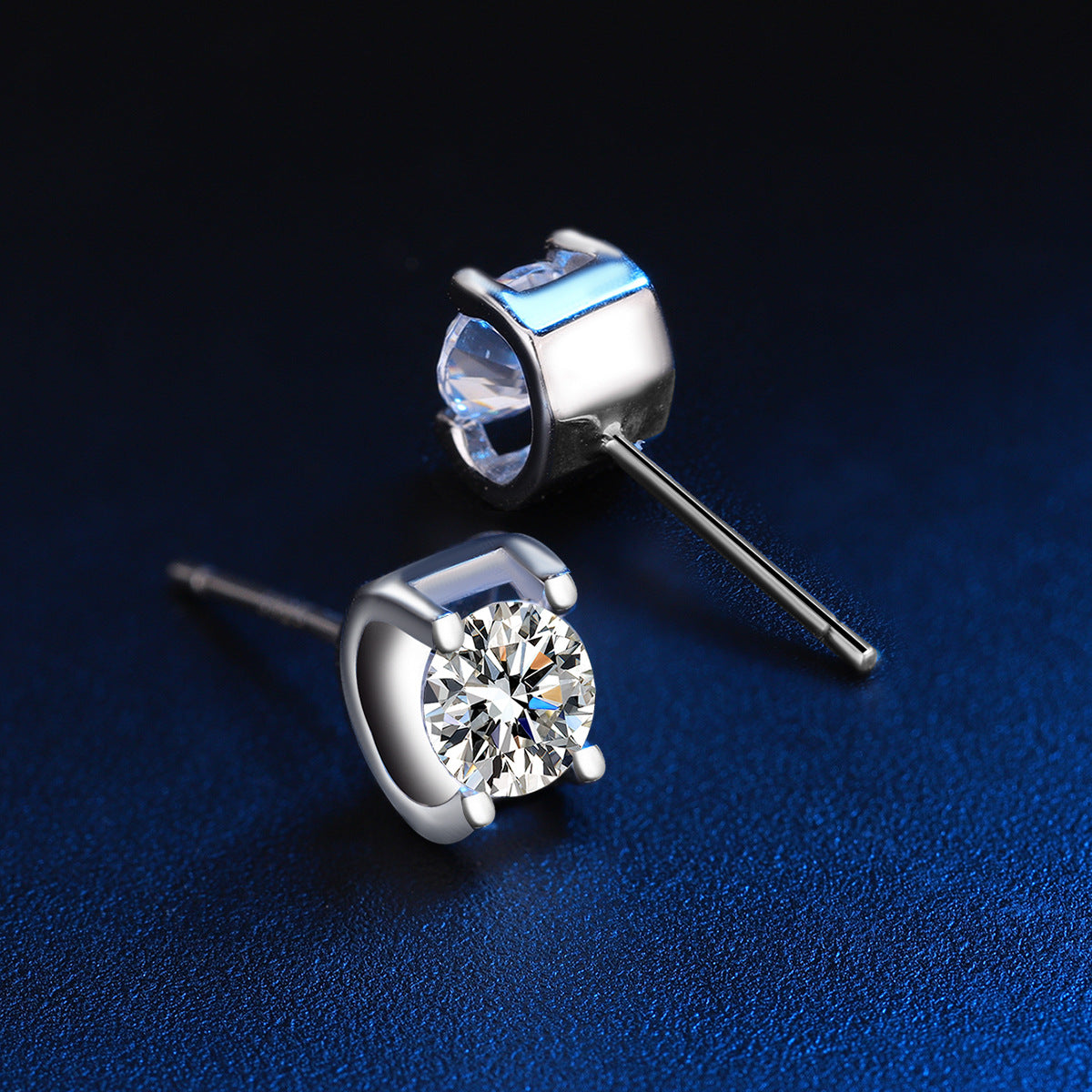 Sterling Silver Classic Solitaire Stud Earrings 6mm Cubic Zirconia