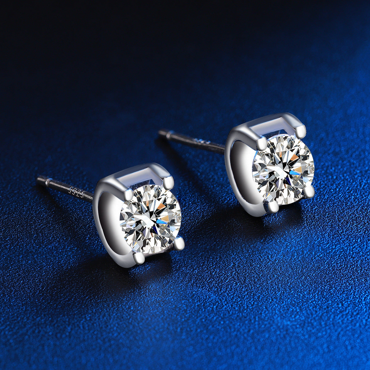 Sterling Silver Classic Solitaire Stud Earrings 6mm Cubic Zirconia