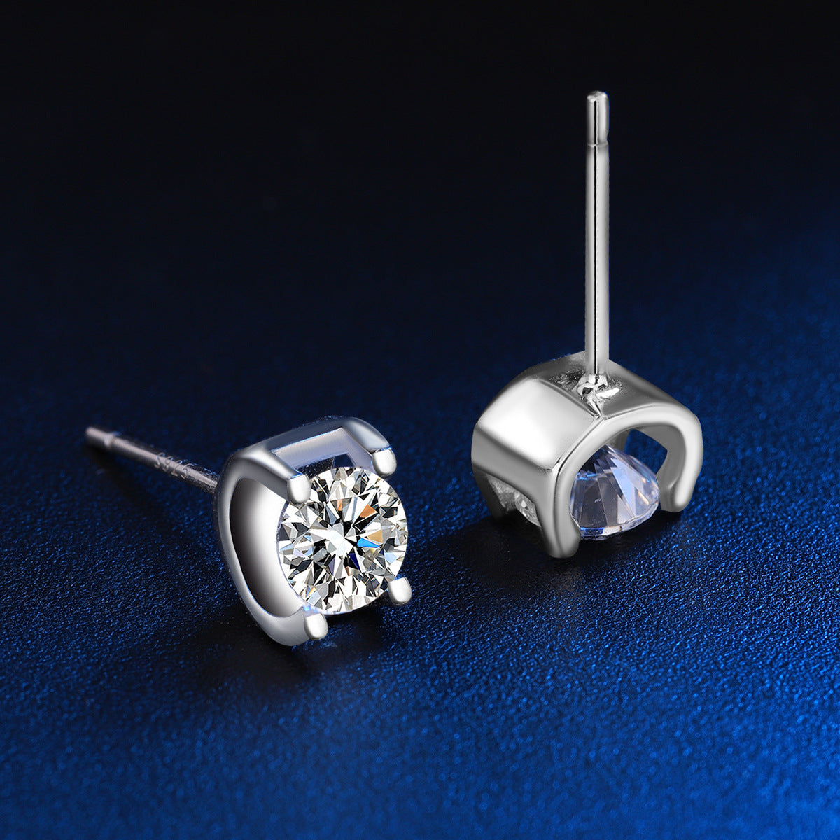Sterling Silver Classic Solitaire Stud Earrings 6mm Cubic Zirconia