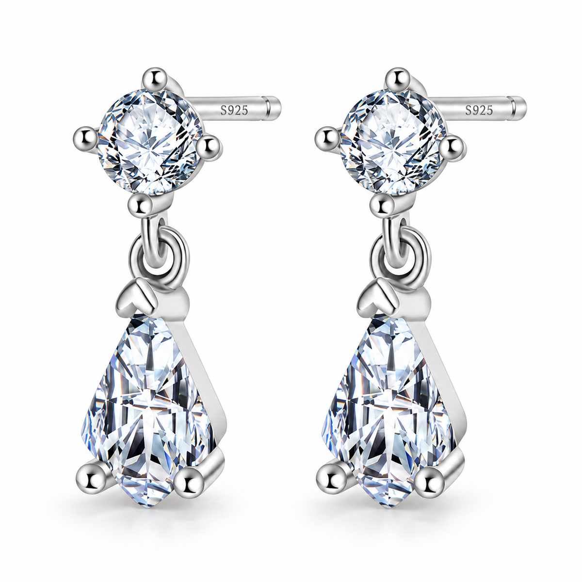 S925 Sterling Silver Teardrop Earrings 18K Yellow Gold Plated
