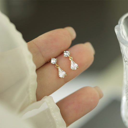 Sterling Silver Teardrop Earrings 14K Yellow Gold Plated S925 Hallmark