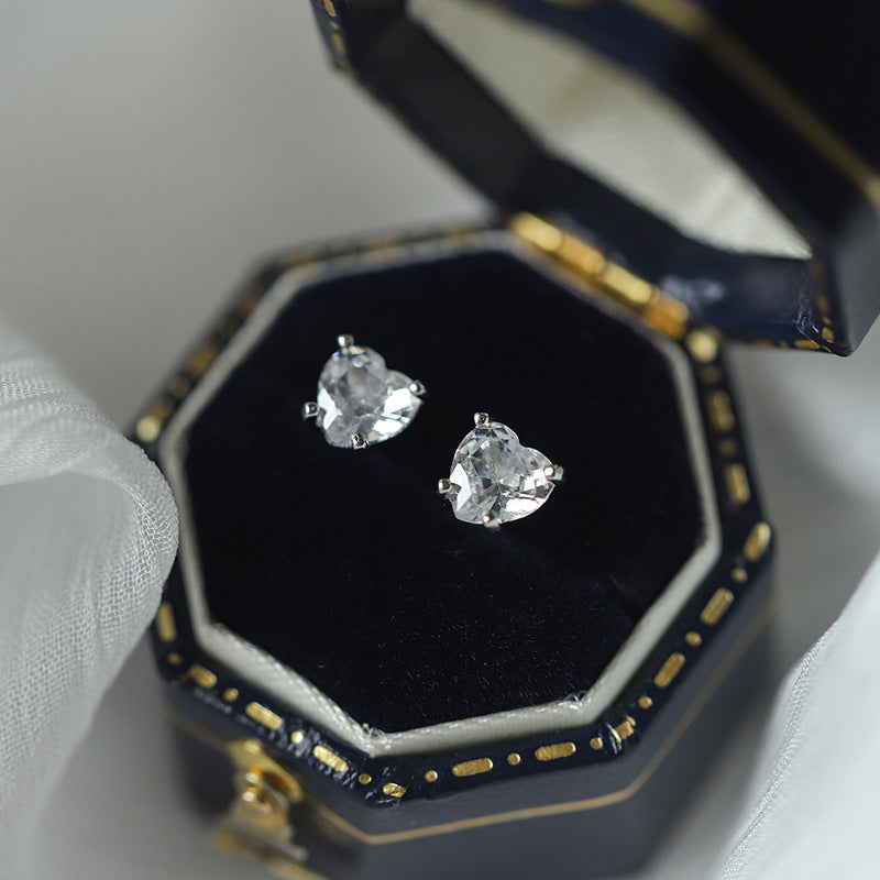Sterling Silver Heartfelt Stud Earrings 4mm 5mm 6mm S925 Hallmark
