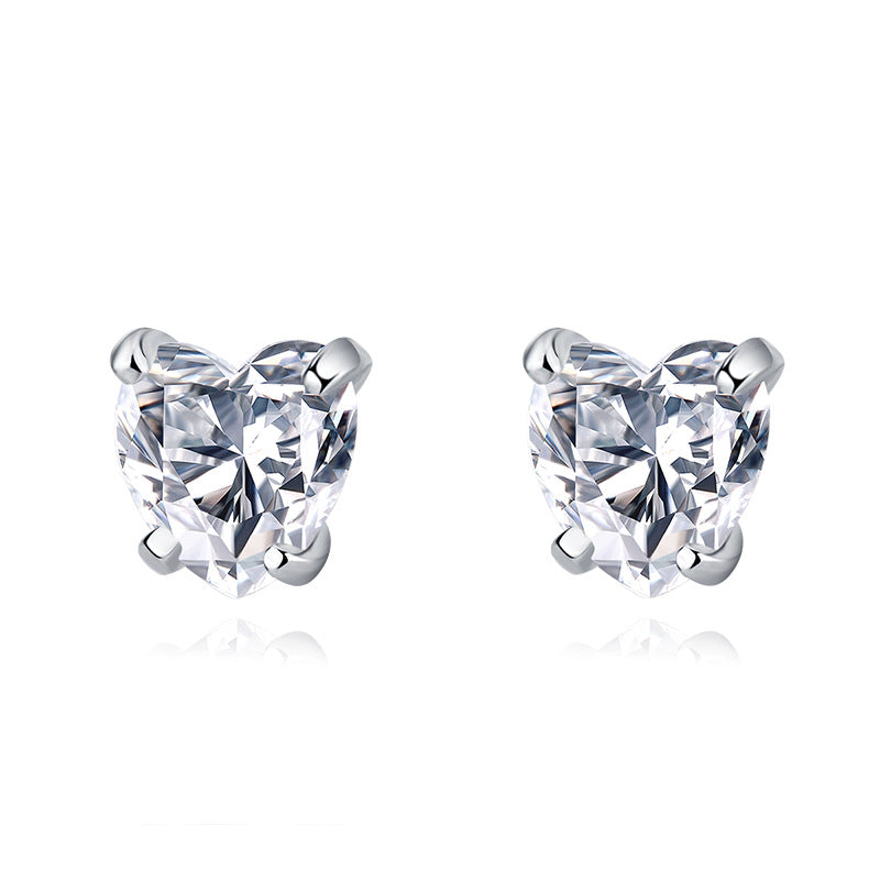 Sterling Silver Heartfelt Stud Earrings 4mm 5mm 6mm S925 Hallmark