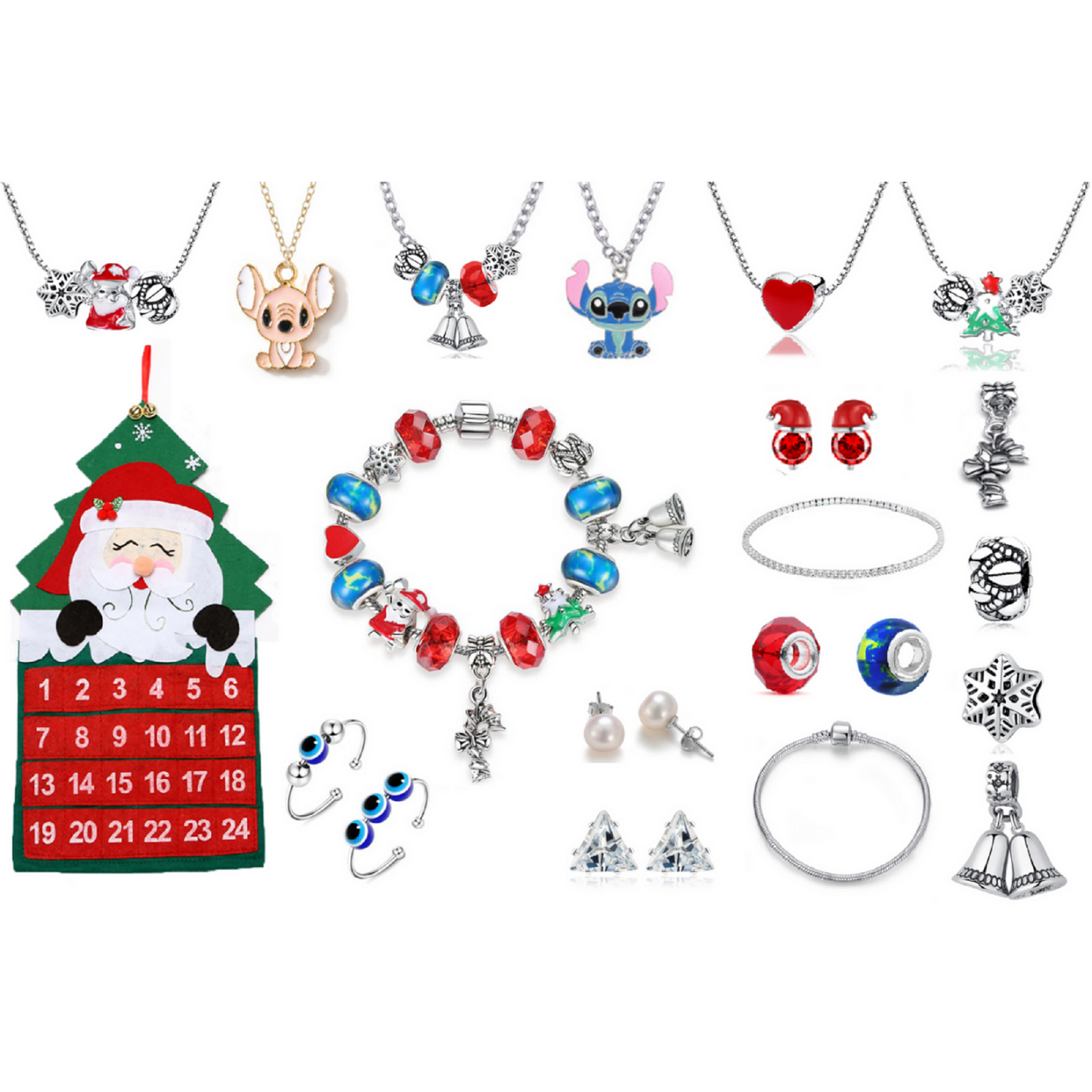 🎄 Santa’s Sparkling Surprise: Premium Jewellery Advent Calendar 🎁