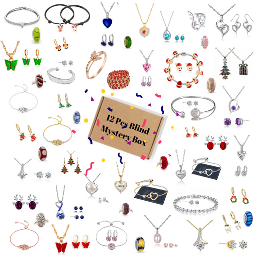 🎁 Discover the Magic of Christmas with the 12-Piece Premium Jewellery Mystery Box! ✨