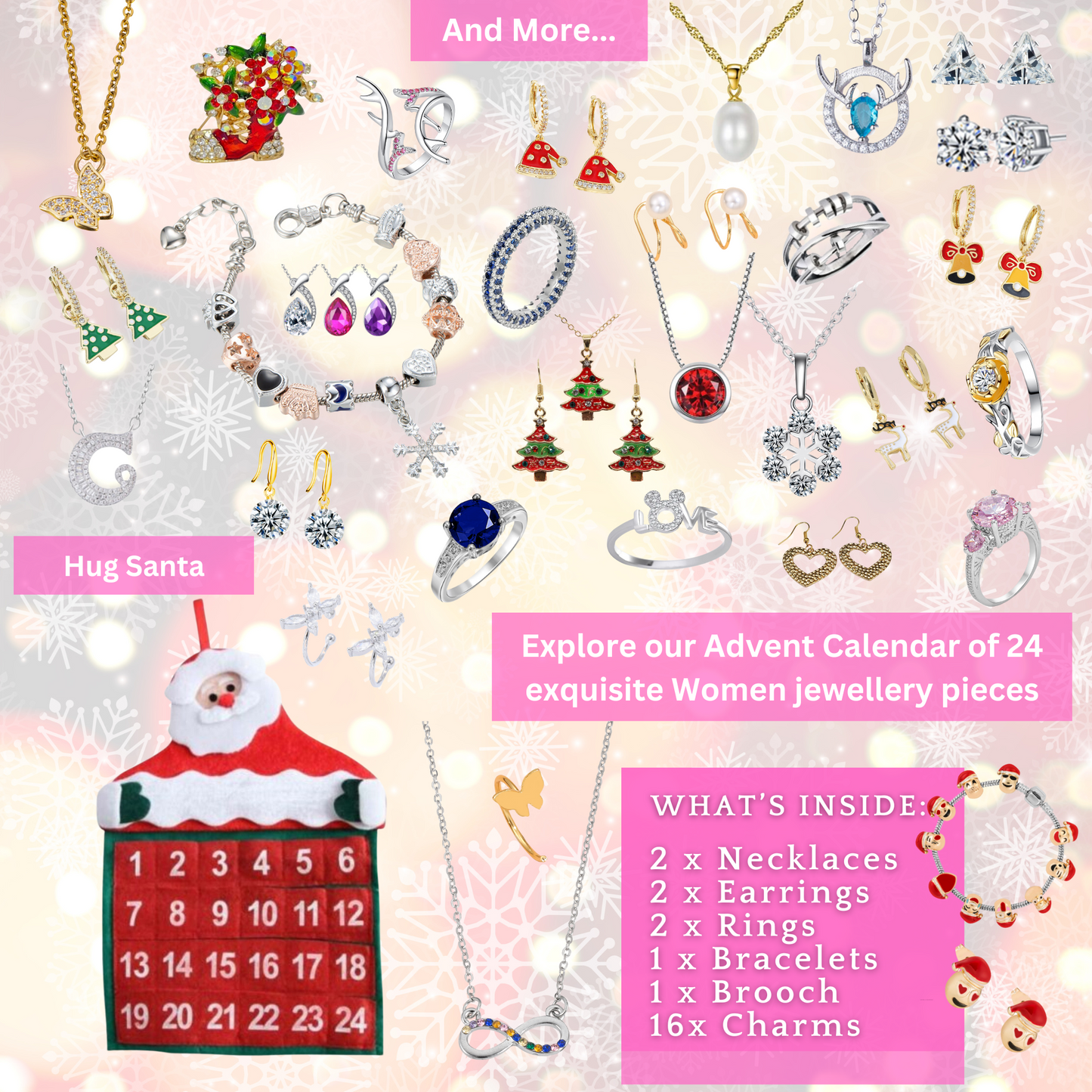 🎄 24 Days of Sparkle: Crystal Jewellery Advent Calendar for Women & Girls 🎁
