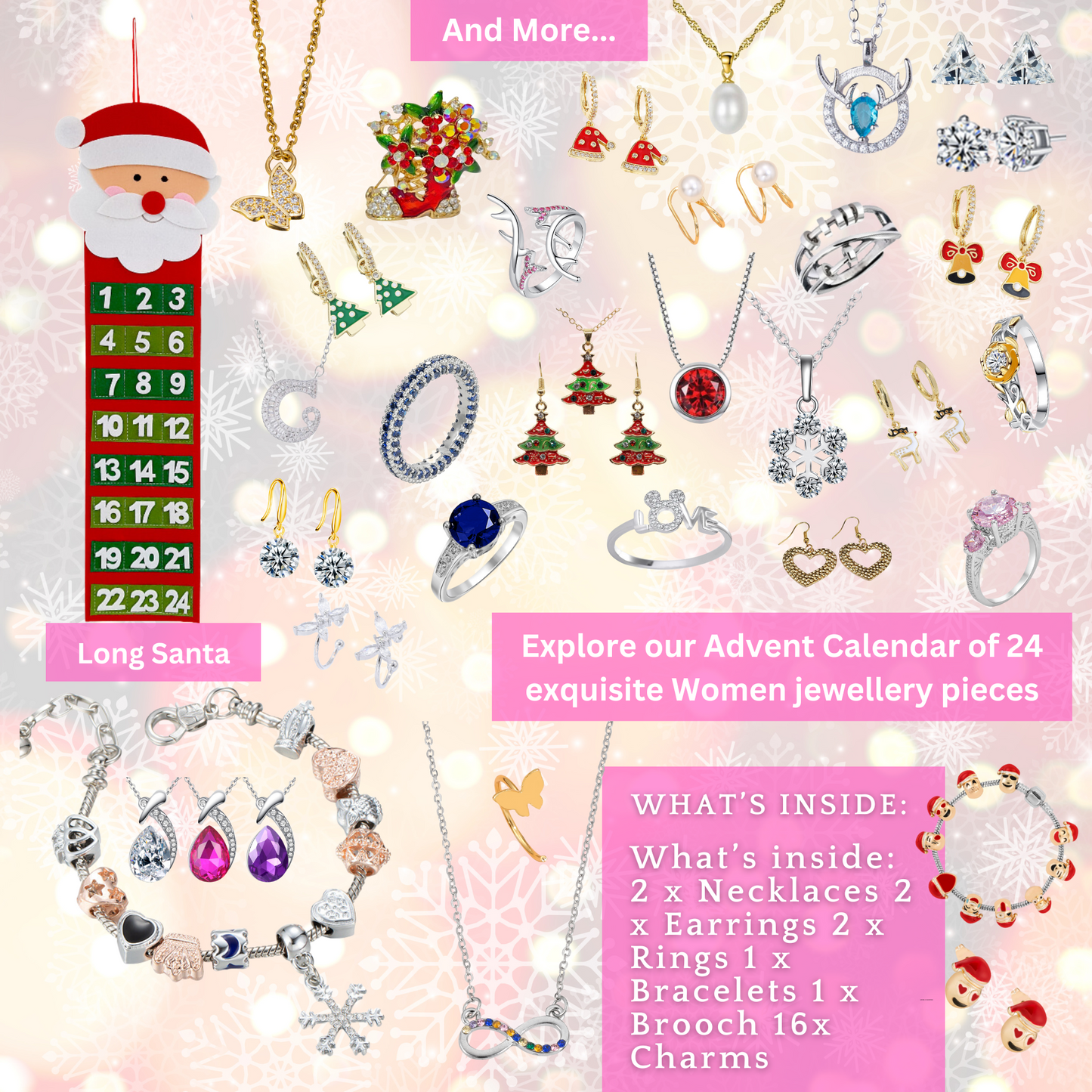 🎄 24 Days of Sparkle: Crystal Jewellery Advent Calendar for Women & Girls 🎁