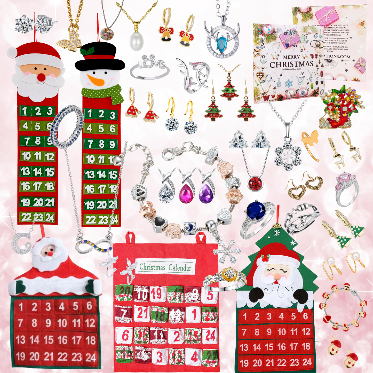 🎄 24 Days of Sparkle: Crystal Jewellery Advent Calendar for Women & Girls 🎁