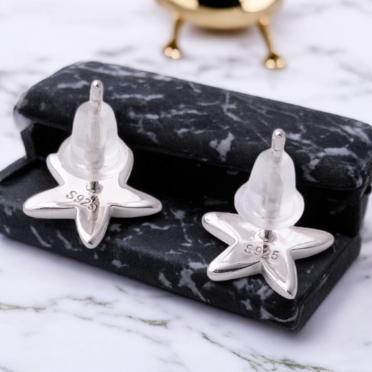 Sterling Silver Starfish Stud Earrings Solid S925 Hallmark