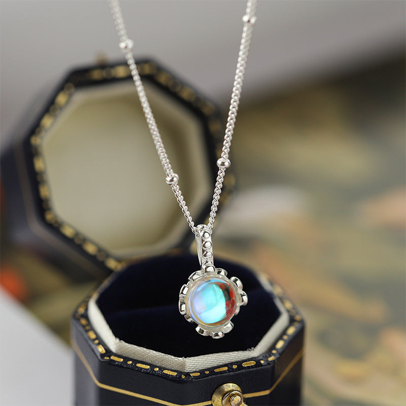 Sterling Silver Moonstone Pendant Necklace