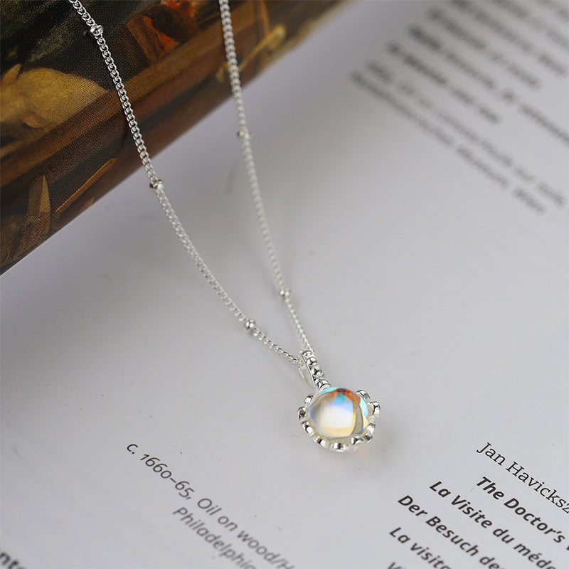 Sterling Silver Moonstone Pendant Necklace