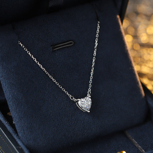 S925 Sterling Silver Delicate Heart C/Z Pendant Necklace