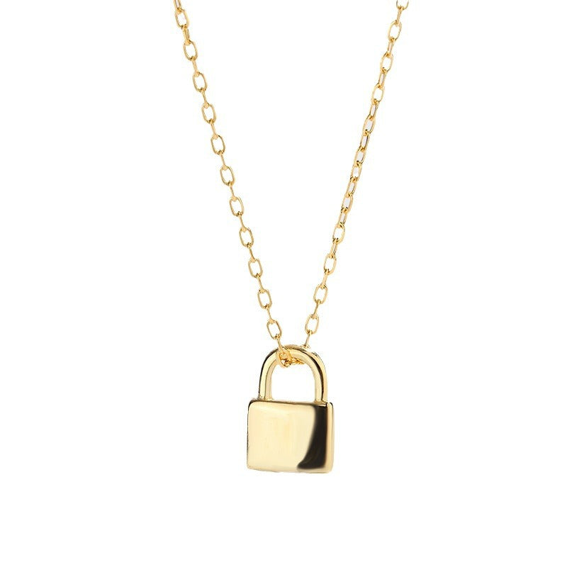 S925 Sterling Silver Dainty Lock Pendant Necklace