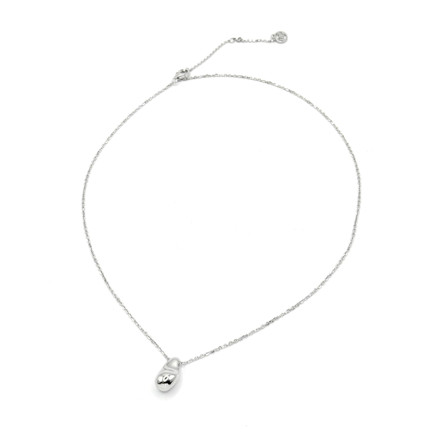 S925 Sterling Silver Fluid Pebble Necklace