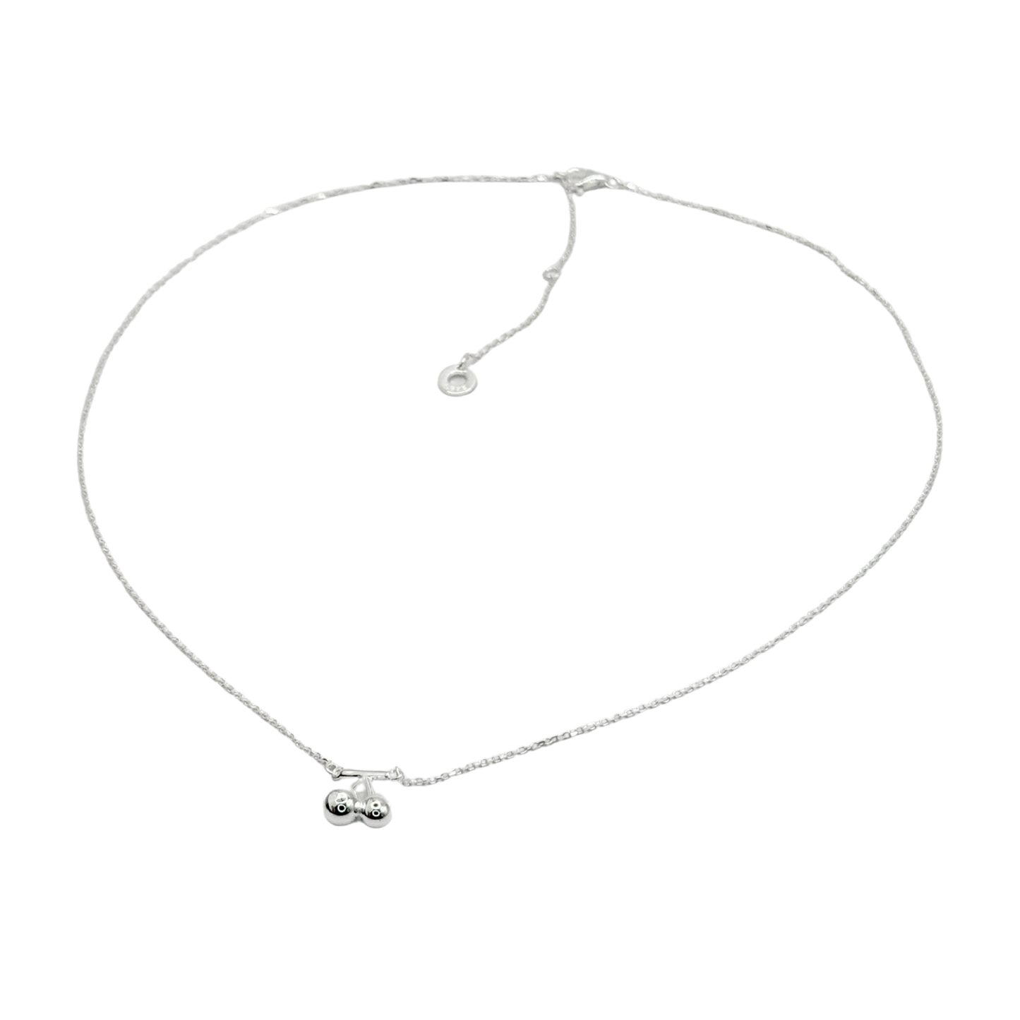 S925 Sterling Silver Dainty Cherry Charm Necklace