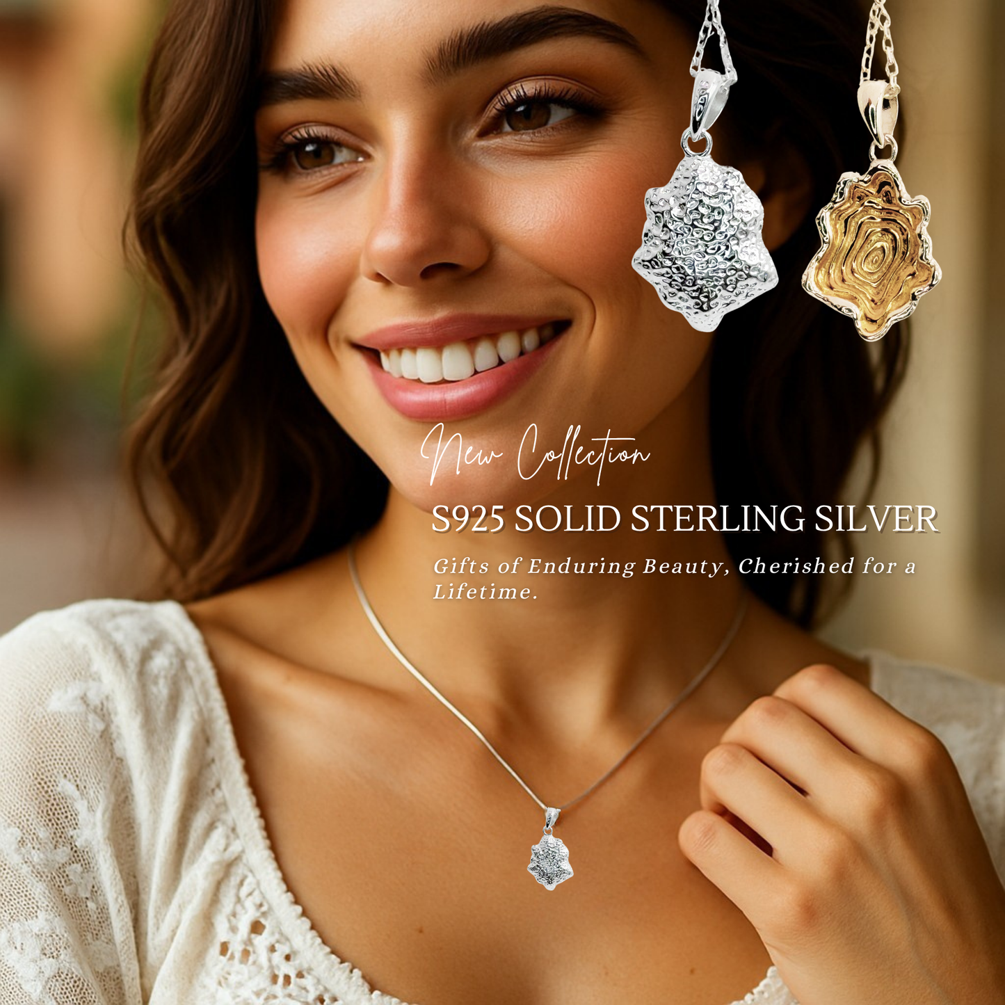 S925 Sterling Silver Reversible Radiance Necklace