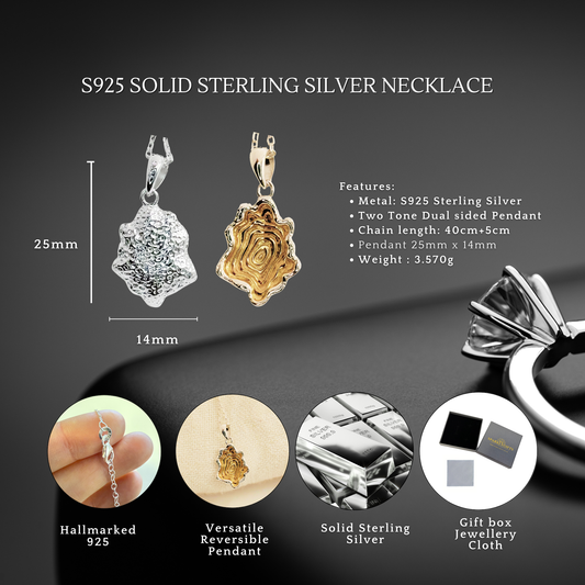 S925 Sterling Silver Reversible Radiance Necklace