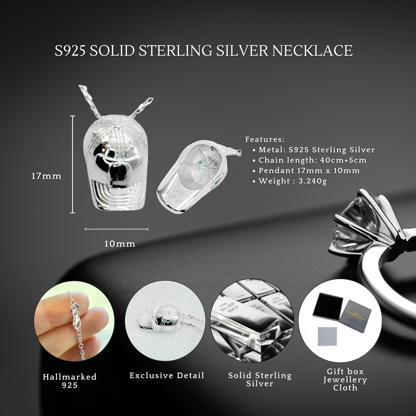 S925 Sterling Silver Iconic Cap Necklace