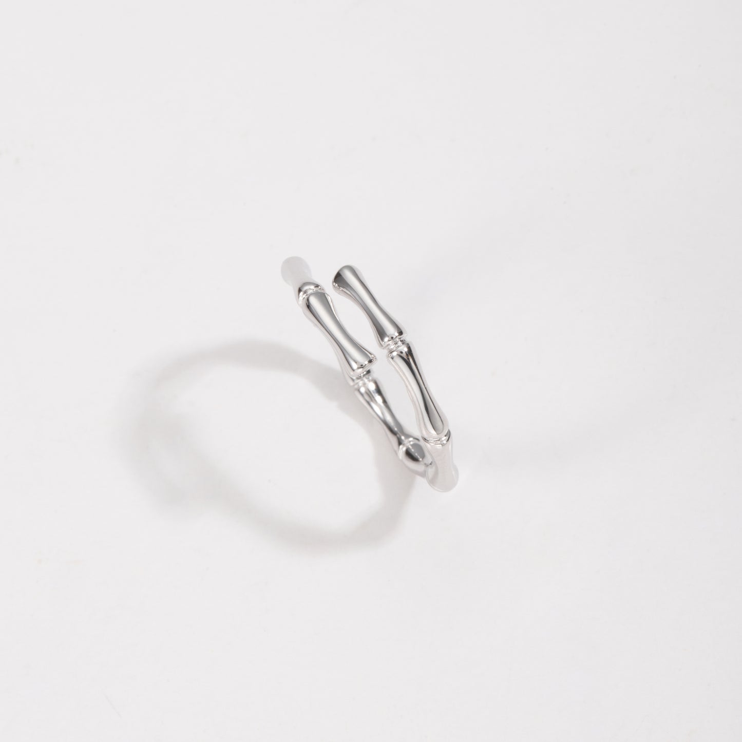 Sterling Silver Bamboo Open Adjustable Ring